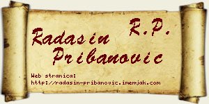Radašin Pribanović vizit kartica